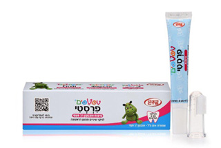 טפטפים פרסטי - משחת שיניים לתינוקות בשילוב אצבעון